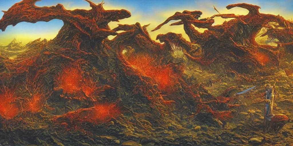 Image similar to artwork of the bloodfury point by terry oakes