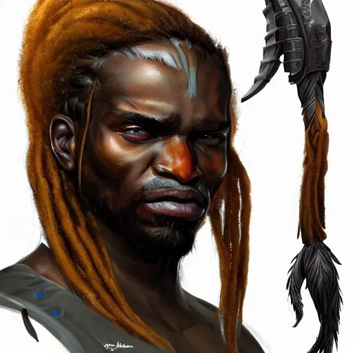 Image similar to predator redesign, portrait, highly detailed, dreadlocks, mandables, digital painting, trending on artstation, concept art, illustration