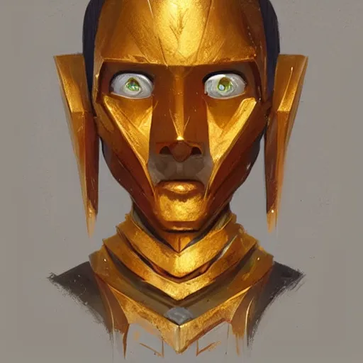 Image similar to primitive golden tardograde idol, d & d, fantasy, portrait, digital painting, trending on artstation, concept art, sharp focus, illustration, art by artgerm and greg rutkowski and magali villeneuve