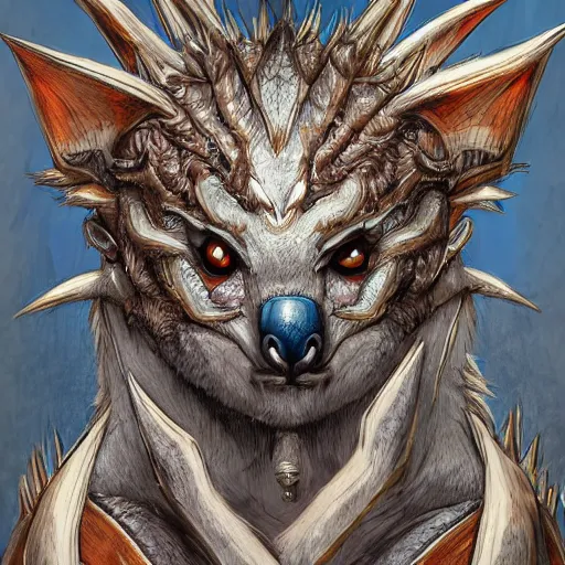 Image similar to a koala as a dragon, scare, highly detailed face, full body, fantasy art, monster art, style of masami kurumada, illustration, epic, fantasy, intricate, hyper detailed, artstation, concept art, smooth, sharp focus, ray tracing