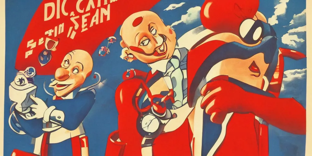 Image similar to Doctor Eggman, soviet propaganda poster,