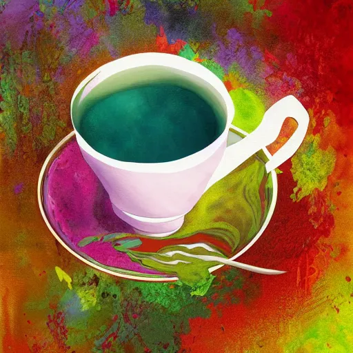 Image similar to The best tea you will ever, see, smell or taste. Digital art, award winning, astonishing, beautiful colours and composition