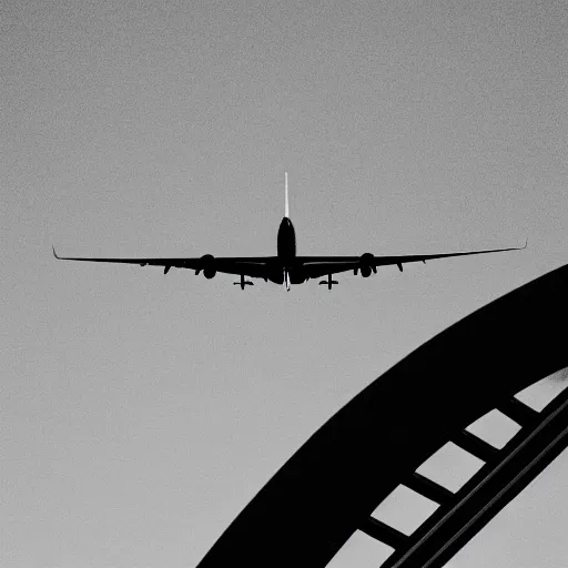 Image similar to A plane crossing the immensity of the sky. Black and white. Amoled.