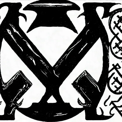Image similar to a black metal logo that is illegible