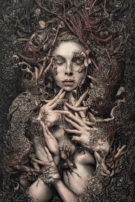 Image similar to Plague goddess painting by Dan Hillier, trending on artstation, artstationHD, artstationHQ, 4k, 8k