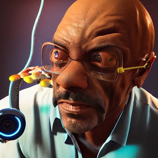 Prompt: Trevor Philips as SnoopDog face , tentacles, unnatural shapes, jellyfish, insect, octane render, 3d digital art by beeple, unreal engine 5, award winning