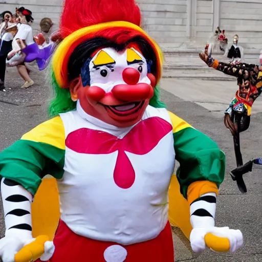 Prompt: jair bolsonaro as bozo the clown