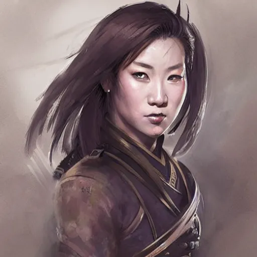 Image similar to portrait of chun - li, colourised, face portrait, epic, tragic, military art, fantasy, dieselpunk, hd shot, digital portrait, beautiful, artstation, comic style, by artgerm, guy denning, jakub rozalski, magali villeneuve and charlie bowater