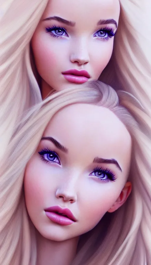 Image similar to a gorgeous female photo of a mix of dove cameron and madison beer, professionally retouched, soft lighting, wearing a feather dress, realistic, smooth face, perfect eyes, wide angle, sharp focus on eyes, 8 k high definition, insanely detailed, intricate, elegant, art by artgerm and wlop