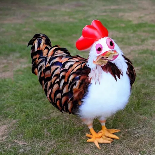 Image similar to chicken dressed as an inmate