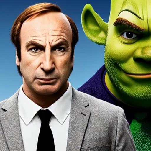 Prompt: Better call saul with shrek face