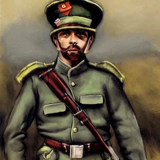 Image similar to el soldado trifaldon, very detailed