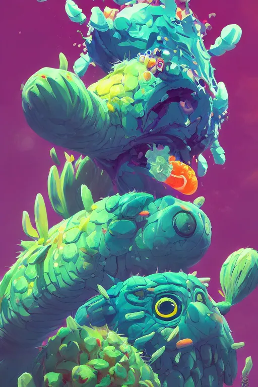 Image similar to creature animal sushi cristal very big eye roots cactus elemental flush of force nature micro world fluo fishscale, art gta 5 cover, official fanart behance hd artstation by jesper ejsing, by rhads, makoto shinkai and lois van baarle, ilya kuvshinov, ossdraws