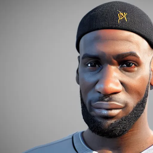 Image similar to James Lebron, artstation, 3d render, octane render David Clermont art