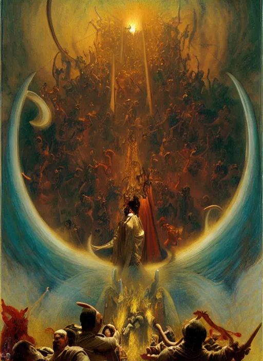 Image similar to the seventh circle of hell from dante's divine comedy with lots of colours. highly detailed painting by gaston bussiere, craig mullins, j. c. leyendecker 8 k