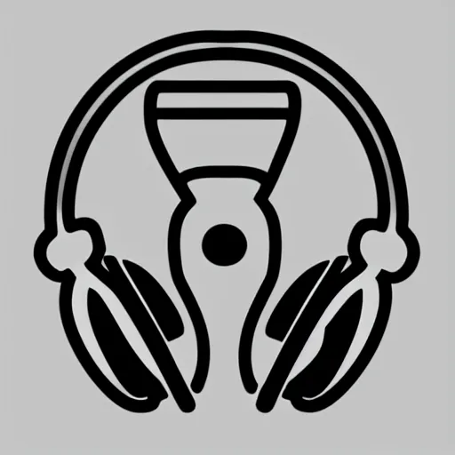 Image similar to svg sticker, centered, round-cropped, white-space-surrounding, Homder-Simpson listening to headphones, flat colors, vector art