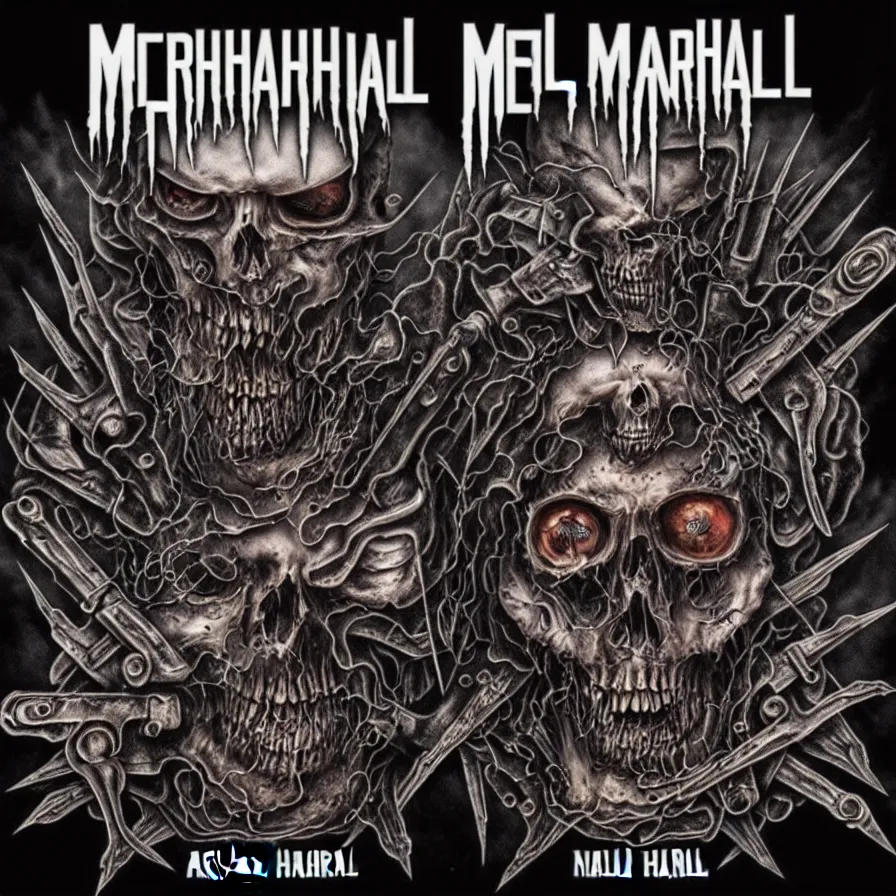 Prompt: latest metal album cover art by axel hermann and andreas marschall