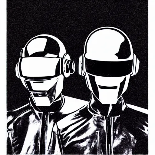 Image similar to daft punk concert in 1 bit art style