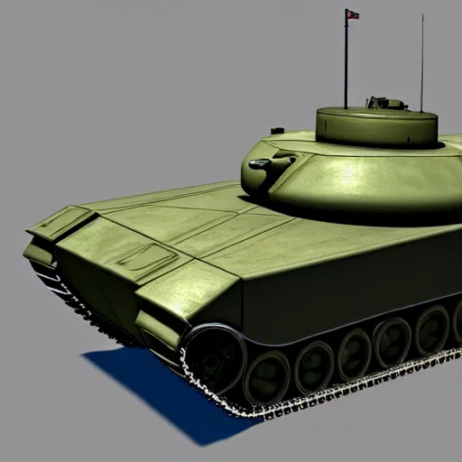 Image similar to a 3d model of a tank in the center, unreal engine