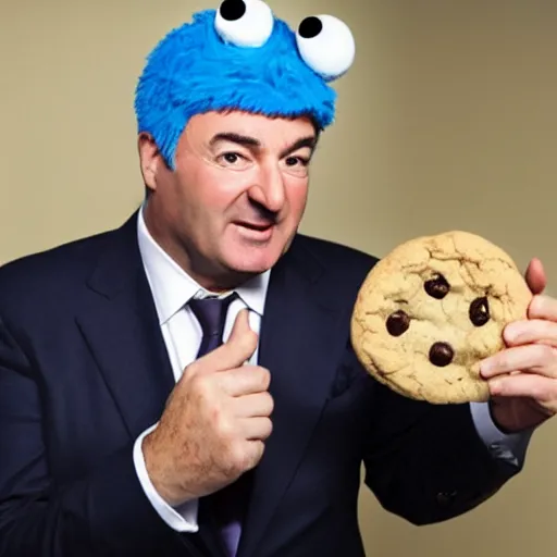 Image similar to Kevin O'leary answering cookie monster question