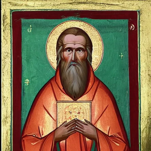 Image similar to Saint Polar Bear of the hinterlands, Byzantine painting