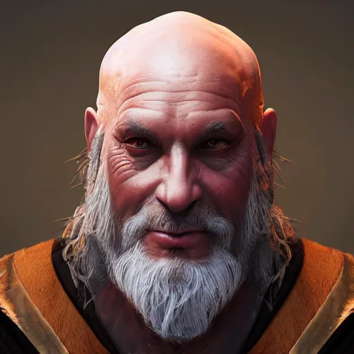 Prompt: A fantasy comic book style portrait painting of a male Druid elder, unreal 5, DAZ, hyperrealistic, octane render, cosplay, RPG portrait, dynamic lighting