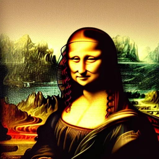 Prompt: mona lisa full body