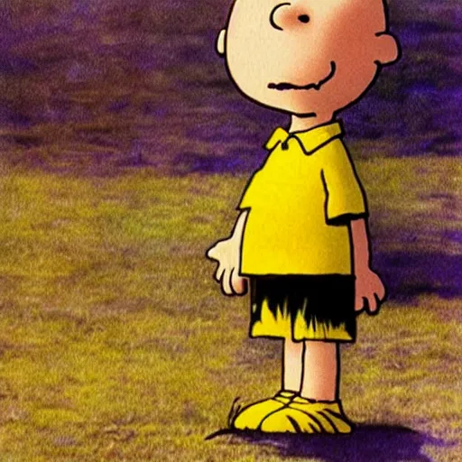 Prompt: Charlie Brown performing at Woodstock 1999, photograph, award winner, hyperrealistic