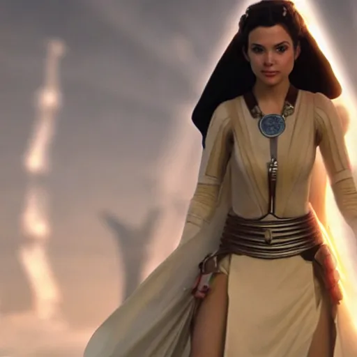 Image similar to victoria justice as princess padme in star wars episode 3, 8 k resolution, cinematic lighting, anatomically correct