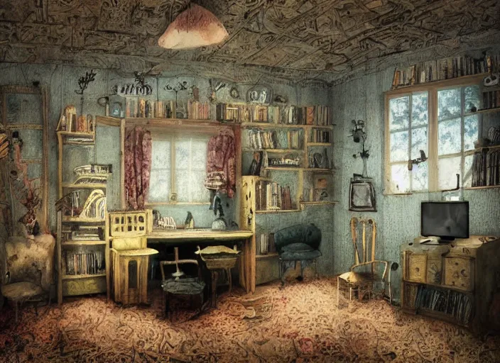 Prompt: a room by alexander jansson
