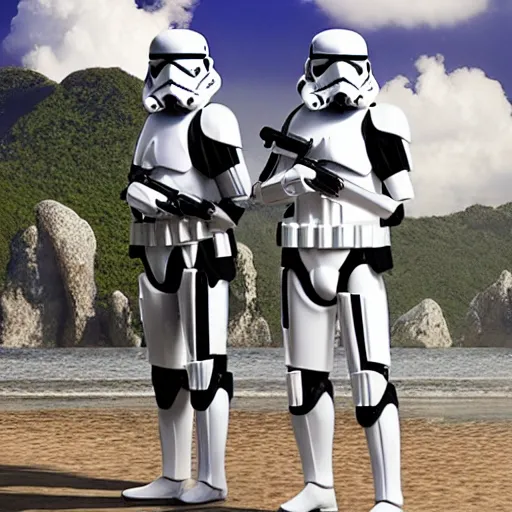 Prompt: storm troopers on holiday in thailand, 4 k, photorealistic, artstation, detailed.