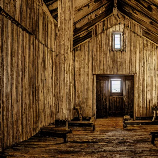 Prompt: cronenbergian creature, southern gothic, inside of an old wooden church in louisiana, dark and intricate photograph