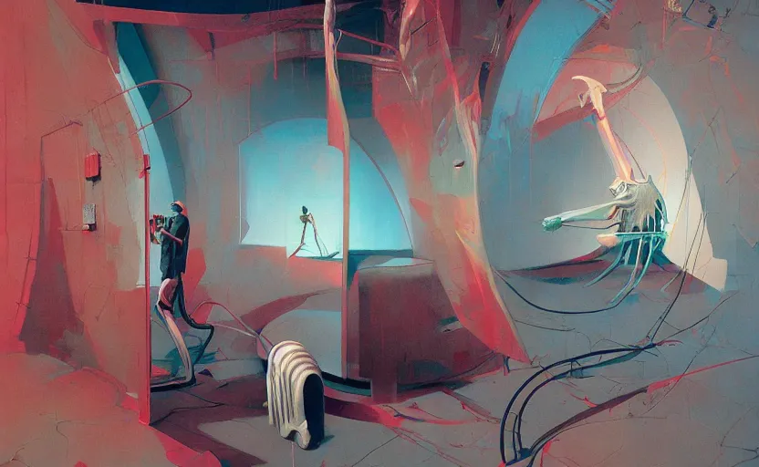 Prompt: inside a time machine, very coherent, painted by Francis Bacon and Edward Hopper, Wayne Barlowe, painted by James Gilleard, surrealism, airbrush, art by JamesJean