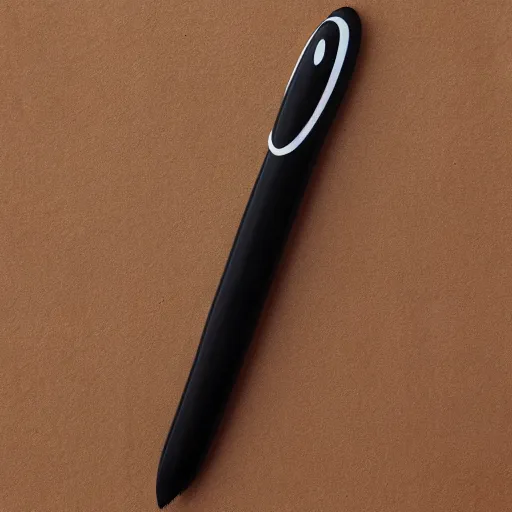 Prompt: a product photo of an ink pen knife by junji ito, ethereal eel in the shape of klaus nomi