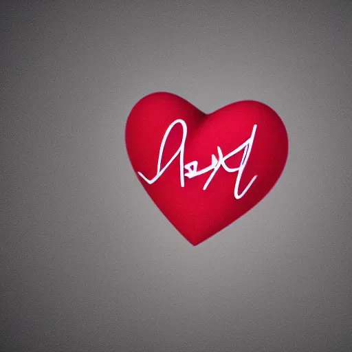 Image similar to a heart with the name alex written on it, cute, high detail, well lit, octane render, blender, particles,