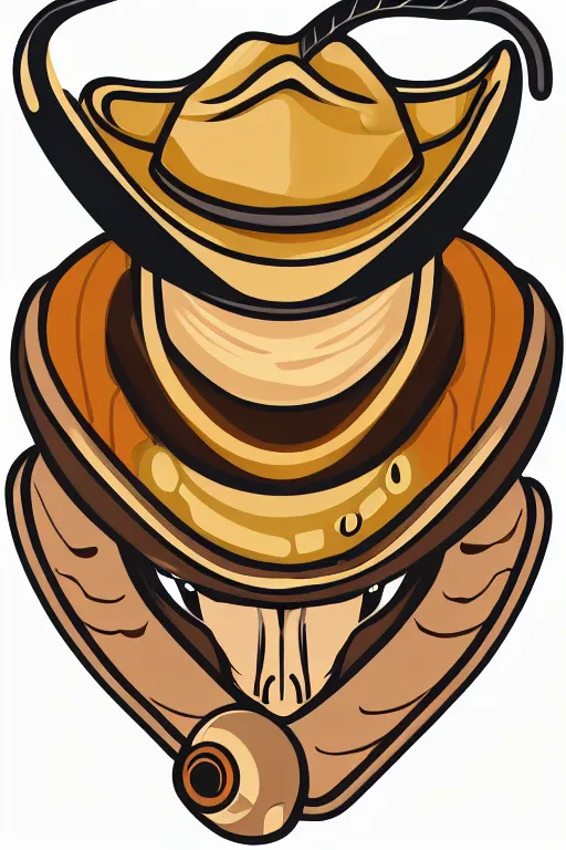 Image similar to A portrait of a snake that is a cowboy, sticker, colorful, illustration, highly detailed, smooth and clean vector curves, no jagged lines, vector art, smooth
