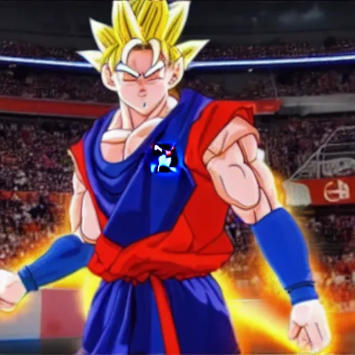 Image similar to still of goku in nba 2 k