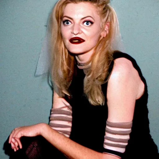 Prompt: Laura Palmer in the Black Lodge of Twin Peaks