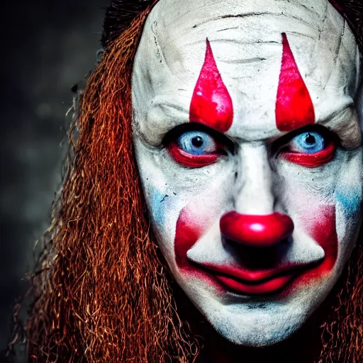 Prompt: stunning beautiful portrait photography of a medieval clown from national geographic magazine award winning, dramatic lighting, taken with Sony alpha 9, sigma art lens, medium-shot