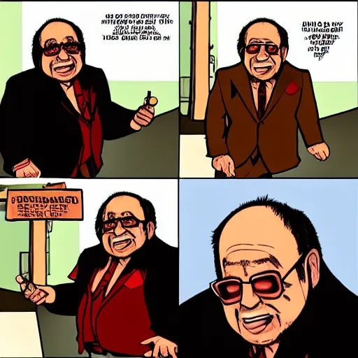 Prompt: Danny devito in the style of fallout: New Vegas game