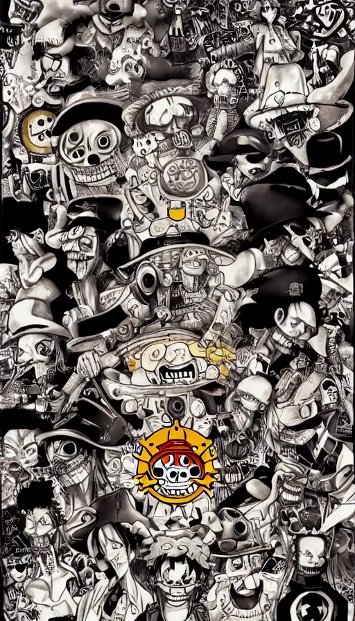 Image similar to techno artwork, from one piece