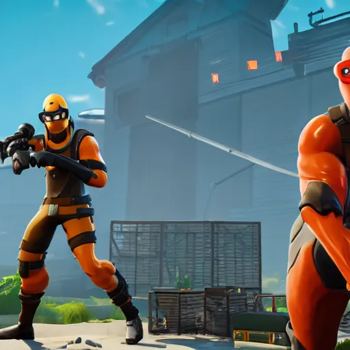 Image similar to Gordon Freeman in Fortnite, 4k screenshot of Fortnite gameplay, 8k hdr showcase