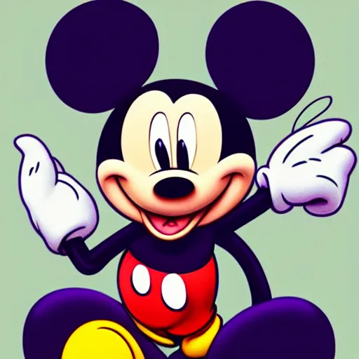 mickey mouse holding a giant joint while sitting on a | Stable ...