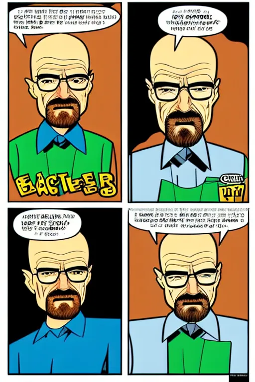 Image similar to walter white, in the style of dan decarlo, as drawn by dan decarlo for archie comics,