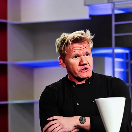 Prompt: gordon ramsay yelling and shouting at donald trump