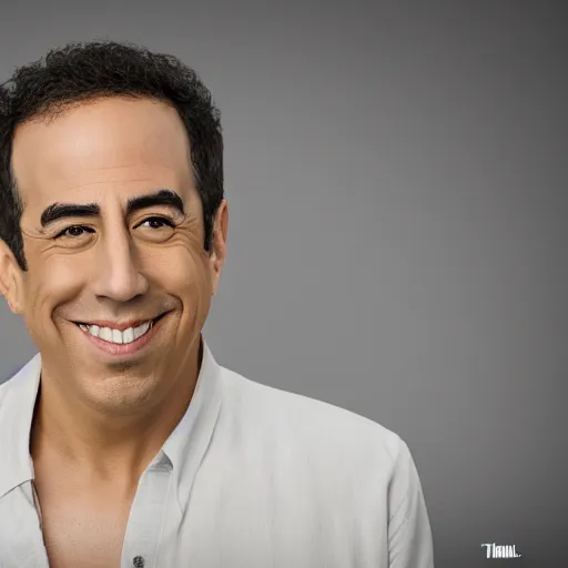 Image similar to Colored portrait photograph of asian Jerry Seinfeld. 8k resolution. Time magazine. Studio lightning. Serious!