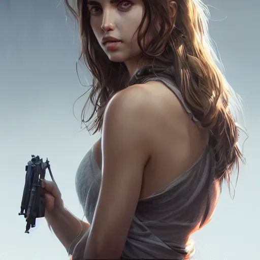 Image similar to portrait of a ana de armas ,digital art,photorealistoc,art by greg rutkowski,hyperdetailed,western comic style,comic,comic style,sharp lineart,professional lighting,deviantart,artstation,trevor henderson,rossdtaws,cinematic,dramatic