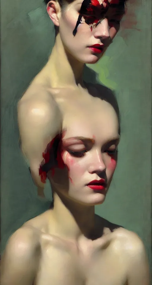 Prompt: benefit of all, ill of none, beauty portrait, impressionistic oil painting by malcom liepke, tom bagshaw, tooth wu, wlop, denis sarazhin, visible brushstrokes, highly detailed, award winning, masterpiece