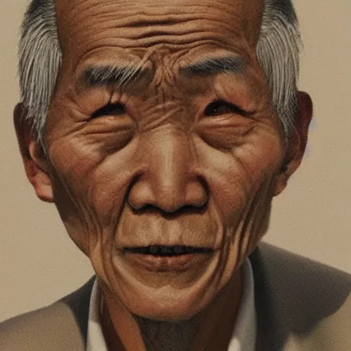 Image similar to extremely old asian man, extreme detail, photorealistic