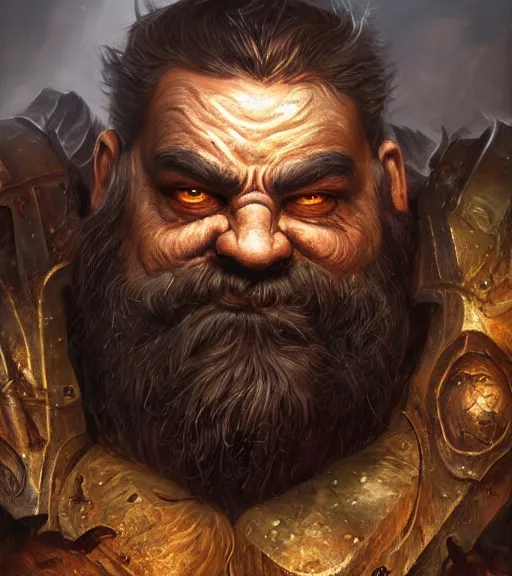 Image similar to a higly detailed airbrush full body shot and face portrait painting of a grim brute male dwarf male character, dynamic lighting, ambient lighting, deviantart, art by artgerm and simon bisley and karol bak